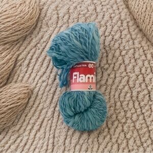 Vintage FLAMINIA Schaffhauser Blue Pure Virgin Wool Bulky Texture Yarn Knitting